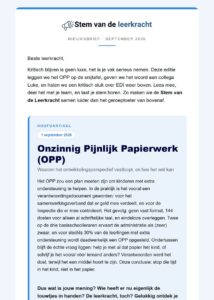 Nieuwsbrief Stem van de Leerkracht, september 2026